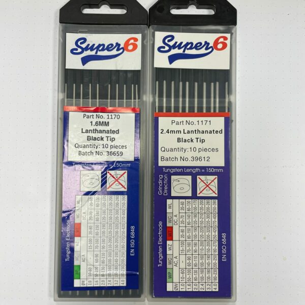 Super 6 Blak Tip Tungsten Electrodes